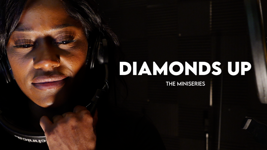 Diamonds Up series poster featuring lead character Brandy from the XZION original series